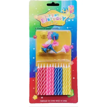 Dortová svíčka Narozeninové svíčky na dort barevné, pletené 12 Ks