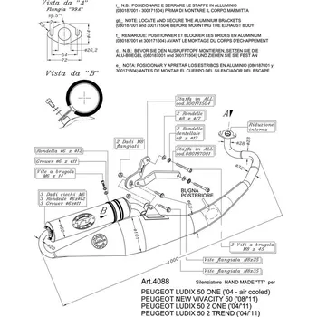 Výfuk pro motocykl Výfuk LeoVince PEUGEOT NEW VIVACITY 2008 - 2012 HAND MADE TT BLACK EDITION