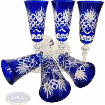 Sklenice Kobaltově modré křišťálové skleničky na šampaňské 150 ml