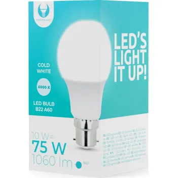 Žárovka LED žárovka B22 A60 10W 230V 6000K 1060lm Forever Light RTV100501