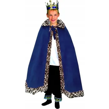 Karnevalový kostým Král Melichar - Plášt modrý 122-128 cm