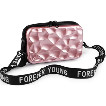 Kabelka Dámská skořepinová kabelka / pouzdro crossbody s popruhem 18x11 cm Varianta: 2 pudrová metalic, Balení: 1 ks