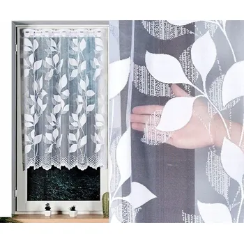 MARTYNA vitrážová záclona záclona vzor 023083, výška 110 cm, barva bílá (na metry)