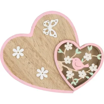 Srdce dřevěné na postavení 11 cm