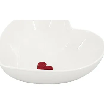 by inspire Mistička Srdce Valentýn 12,5cm, bílá/červená porcelánová miska na drobné pochutiny
