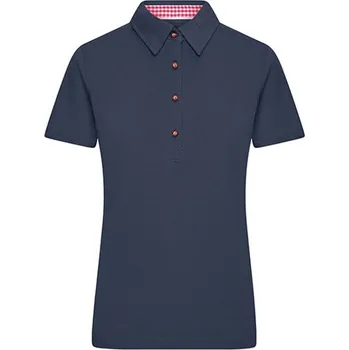 Dámské tričko James&Nicholson Dámská polokošile JN715 Navy-Red L