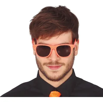 Karnevalový doplněk Brýle - neonově oranžové