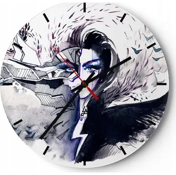 Hodiny Nástěnné hodiny do kuchyně 30x30 Abstrakce Skleněné hodiny do obýváku Tiché