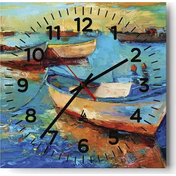 Hodiny Nástěnné hodiny do obýváku 40x40 Krajina Bezhluczne Skleněné hodiny Tiché