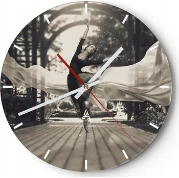 Hodiny Velké nástěnné hodiny 40x40 Baletka Skleněné hodiny Kulatý Tiché