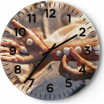 Hodiny Kuchyňské nástěnné hodiny 30x30 Muszelka Moderní skleněné hodiny Obývací pokoj Tichý