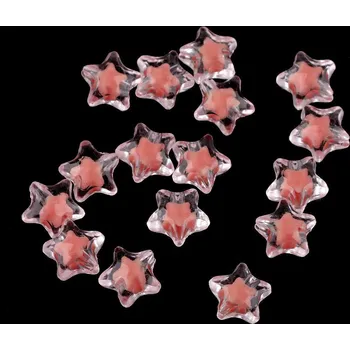 Korálek Plastové korálky hvězda Ø11 mm s efektem barev uvnitř Varianta: 3 meruňková, Balení: 10 g