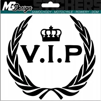 Samolepicí dekorace na vozidlo NÁLEPKA na auto VIP KORUNA VAVŘÍNOVÝ VĚNEC 14x15