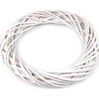 Vánoční dekorace Proutěný věnec Ø30 cm - 1 bílá