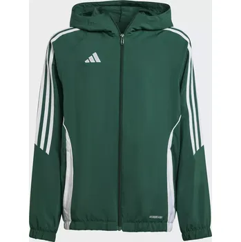 Pánská casual bunda Dětská větrovka adidas TIRO 24 s kapucí zelená (128)