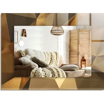 Zrcadlo Zrcadlo s potiskem nástěnné dekorativní svislé vodorovné geometrické tvary 80x60 cm