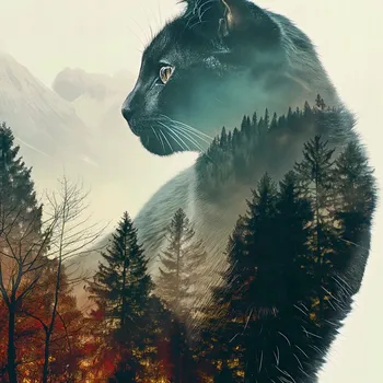 Plakát Plakát Kočičí duch lesa bez rámu 20 x 20 cm