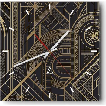 Hodiny Velké nástěnné hodiny 40x40 Abstrakce Skleněné tiché hodiny