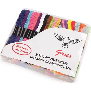 Příze Příze vyšívací typ mouline Grus sada 100 ks/8 m Varianta: 2 Grus mix, Balení: 100 ks