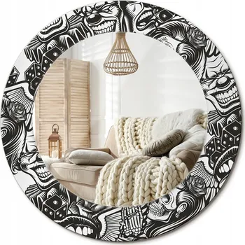 Zrcadlo Zrcadlo s potiskem do koupelny, kuchyně, předsíně, Ø 50 cm, Klauny graffiti