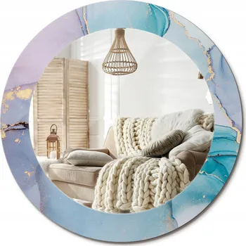 Zrcadlo Zrcadlo s potiskem do koupelny, kuchyně, předsíně, abstraktní tekutina, průměr 60 cm