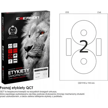 Samolepící etiketa Samolepicí etikety na CD/DVD Emerson 118 mm, 200 ks