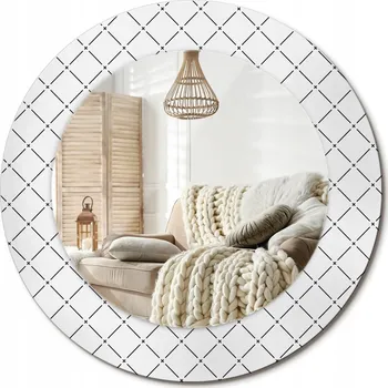 Zrcadlo Zrcadlo s potiskem do koupelny, kuchyně, předsíně. Křížové linie, průměr 50 cm.