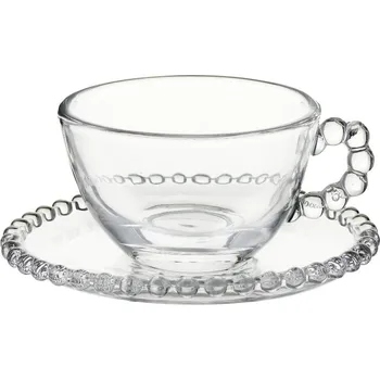 Skleněný šálek na čaj 200 ml s podšálkem CARSO VILLA ITALIA