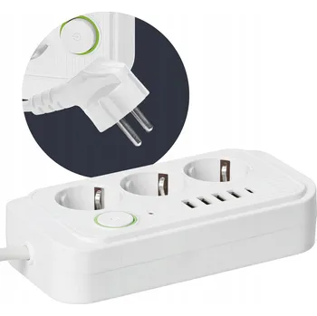 Napájecí kabel Prodlužovací Kabel přívod s lištou Kobi 3 m, 3 ks, bílý