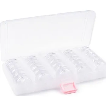 Úložný box Plastový box / zásobník 9x19x3,5 cm na korálky Varianta: transparent, Balení: 1 ks