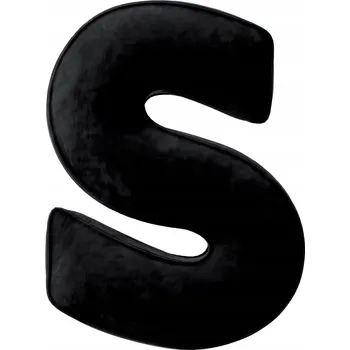 Polštář Polštář velurový písmeno S, 40 cm VELKÝ černý