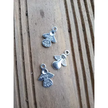 Materiál na výrobu šperku přívěsek tvar andělíčka 18x13x2mm, barva starostříbro