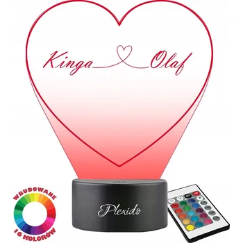 Lampička 3D LED Noční Lampa s gravírováním Dárek na Valentýna