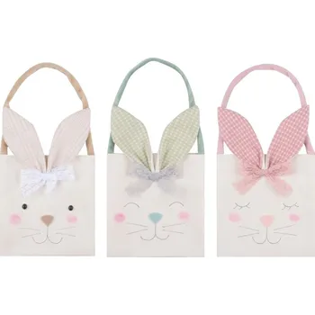 Velikonoční dekorace Látková taška se zajíčkem 17 x 17 cm