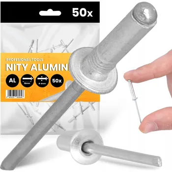 Nýt 50x TRHACÍ NÝTY 4x18mm HLINÍKOVÉ Ocelové Pozinkované NEREZOVÉ Nýt PEVNÉ