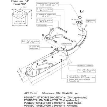 Výfuk pro motocykl Výfuk LeoVince PEUGEOT SPEEDFIGHT 3 50 liquid cooled 2009 - 2011 SITO