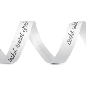 Stuha Bavlněná stuha šíře 16 mm česká ruční výroba a slovenská ručná výroba Varianta: 1 bílá přírodní česky, Balení: 90 m