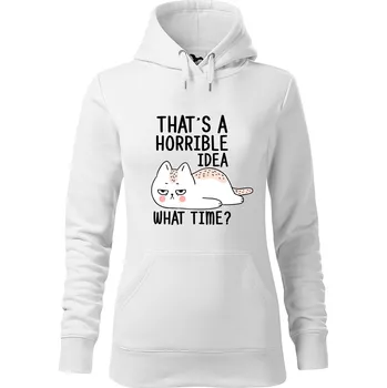 Dámská mikina DOBRÝ TRIKO Dámská mikina s potiskem What time Velikost dámské mikiny: S, Barva: Bílá