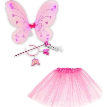 Karnevalový kostým Kostým motýlí víla s křídly svetlorůžový