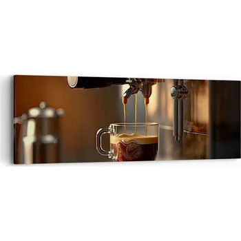 Obraz Obraz na plátně do obývacího pokoje ložnice 90x30 káva foto obrazy na zeď canvas
