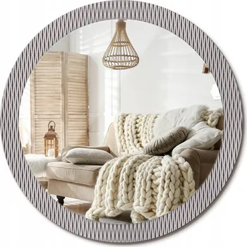 Zrcadlo Zrcadlo nástěnné s ozdobným rámem Velké fi 90 cm Geometrický vzor teček