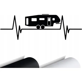 Samolepicí dekorace na vozidlo SAMOLEPKA PULS Linie Života CAMPING Karavan 18x6