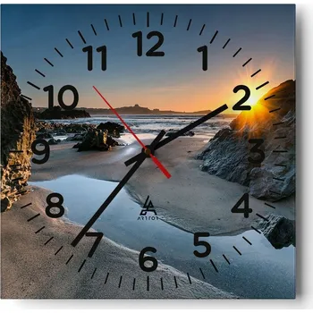 Hodiny Nástěnné hodiny do obýváku 40x40 Krajina Bezhluczne Skleněné hodiny Tiché