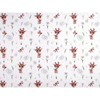 Bavlněná látka / plátno srnka Varianta: (72) bílá, Balení: 1 m