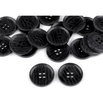 Knoflík Knoflík imitace dřeva velikost 32", 40", 44" Varianta: 6 (44") černá, Balení: 50 ks