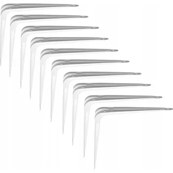 Úhloměr DRŽÁK DESKY POLICE STOLU ODOLNÝ ÚHELNÍK 200x150 MM OCEL 1,1 MM BÍLÝ