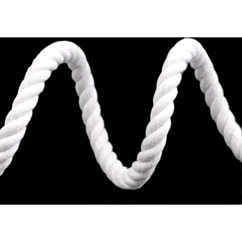Příze Bavlněná šňůra kroucená Ø10 mm tuhá, macrame Varianta: 1 bílá, Balení: 1 m