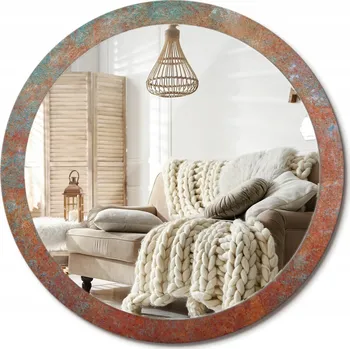 Zrcadlo Zrcadlo s potiskem do koupelny ložnice obývacího pokoje Rezavý kov, velké 100 cm