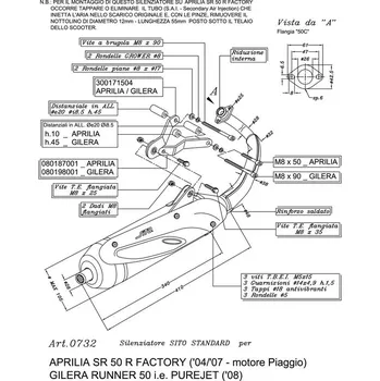 Motodíl Výfuk LeoVince APRILIA SR 50 R FACTORY Piaggio engine 2004 - 2012 SITO