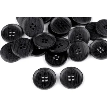 Knoflík Knoflík imitace dřeva velikost 32", 40", 44" Varianta: 4 (40") černá, Balení: 50 ks